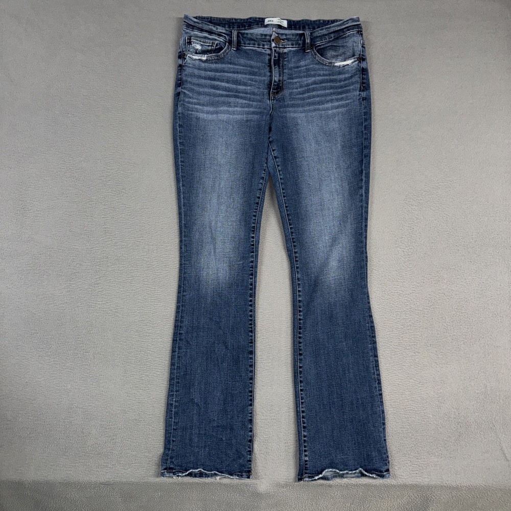 BKE Jeans Womens 35 (Fits 36x34) Blue Payton Tailored Bootcut Stretch Distressed